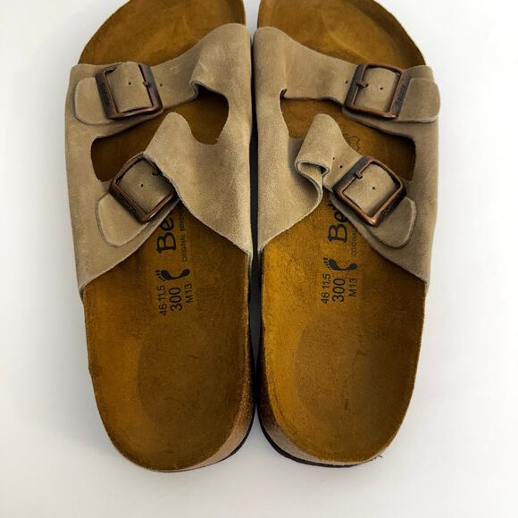 Birkenstock Betula Arizona Classic Two Buckle Slides Brown/Taupe 46 / M13 main image 12